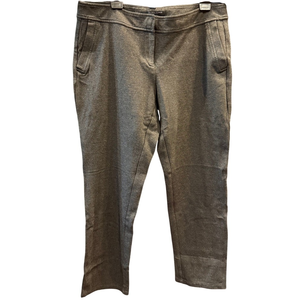 Eileen Fisher Petite Gray Italian Ponte Knit Ankle Pants PM